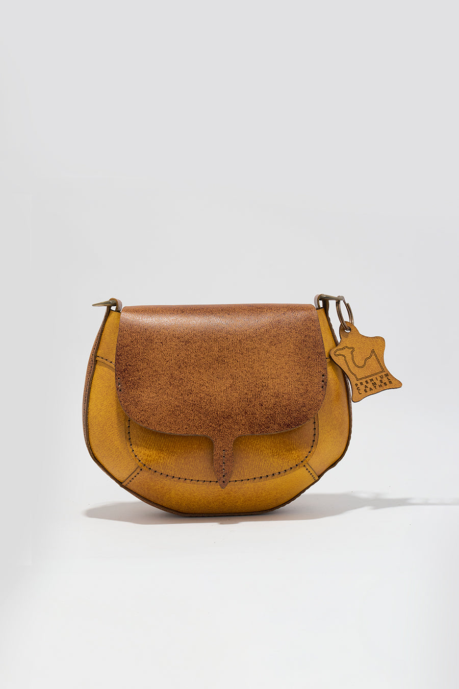 Lina Genuine Leather Handbag - Mustard