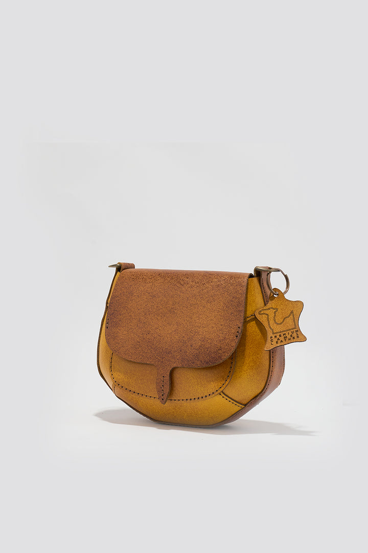 Lina Genuine Leather Handbag - Mustard