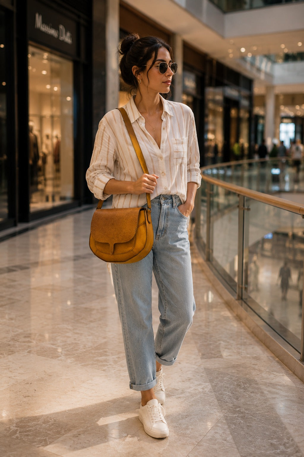 Lina Genuine Leather Handbag - Mustard