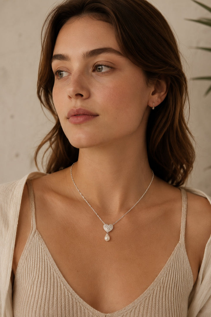 Love Sterling Silver Zircon Necklace