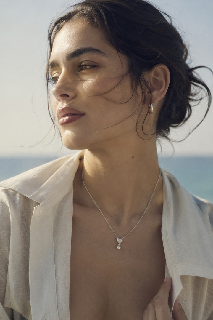 Love Sterling Silver Zircon Necklace