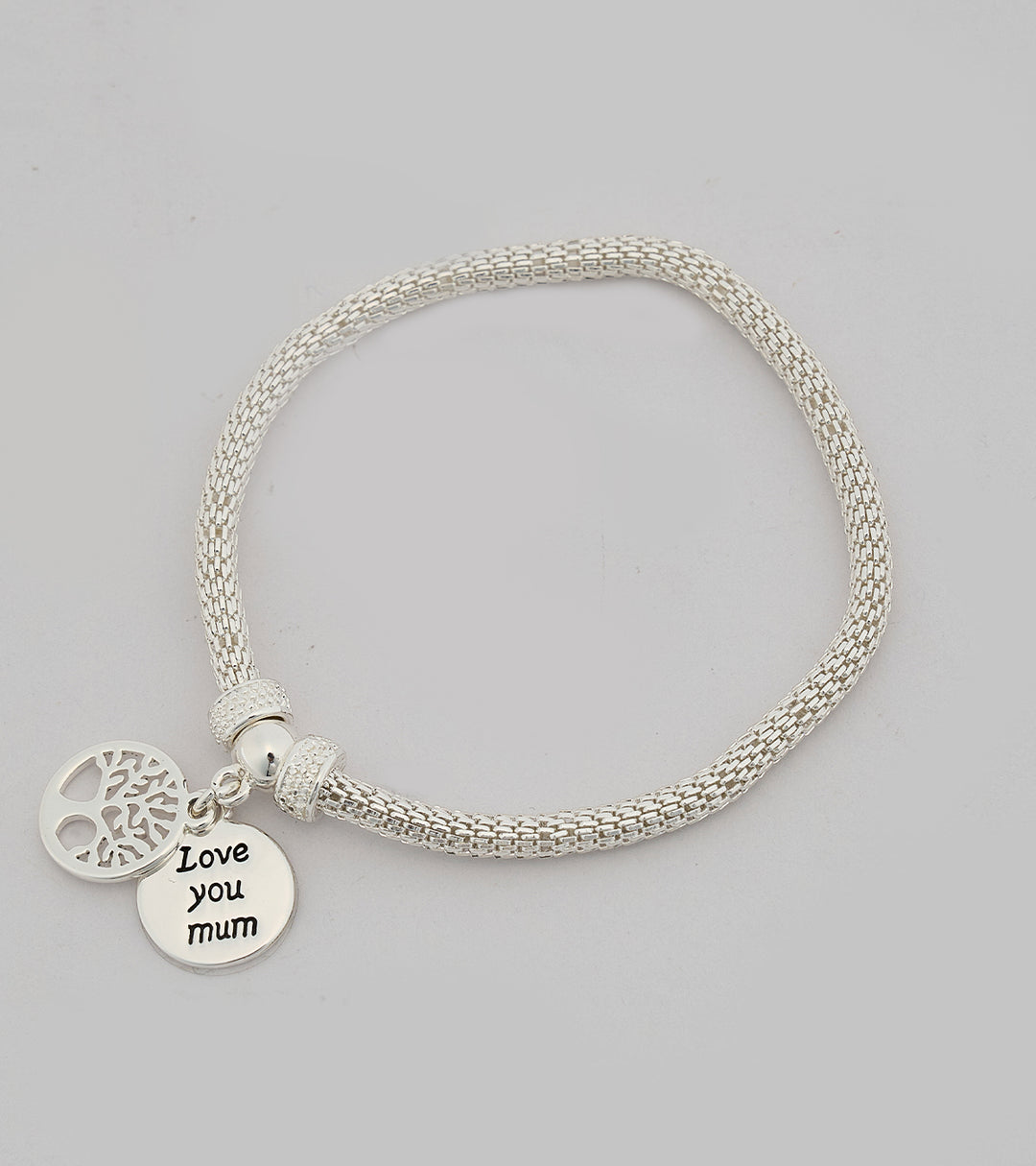 Luv U Mum Sterling Silver Zircon Bracelet