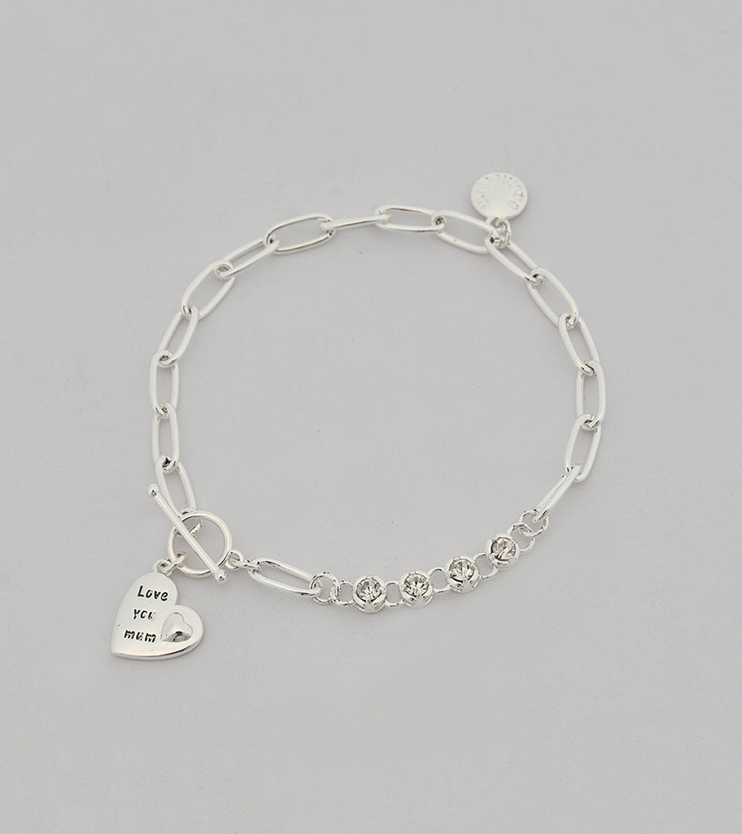 Luv U Mum Sterling Silver Zircon Bracelet
