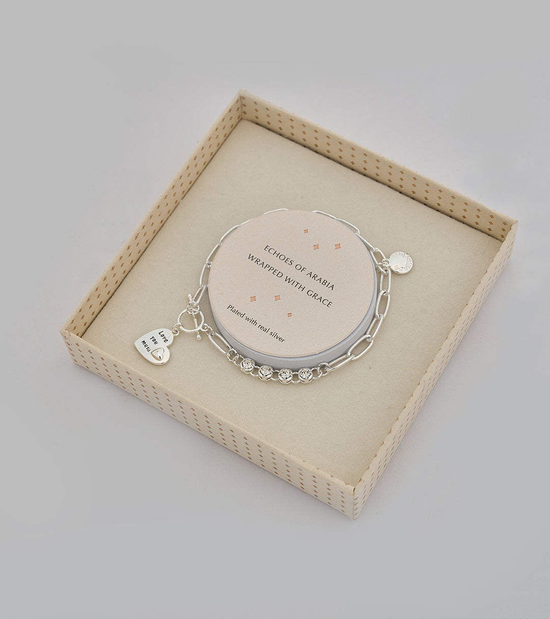 Luv U Mum Sterling Silver Zircon Bracelet