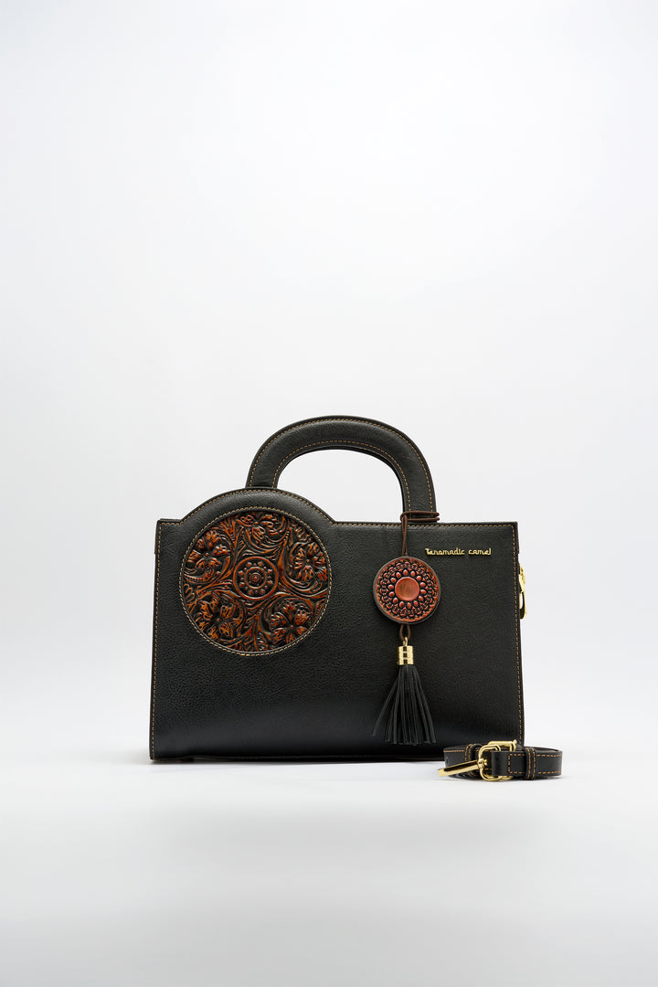 Mistique Women's Genuine Leather Handbag - Black
