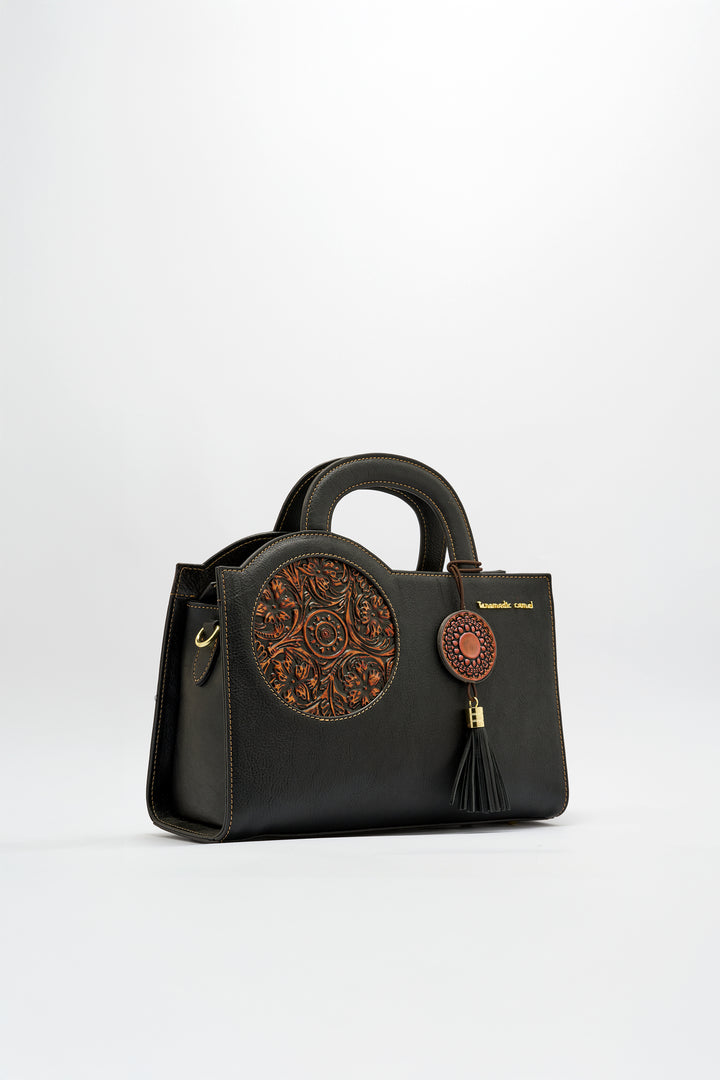 Mistique Women's Genuine Leather Handbag - Black