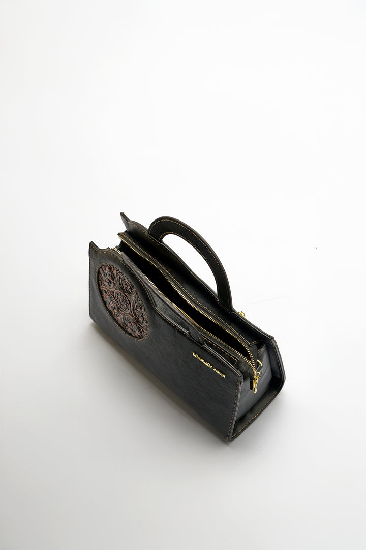 Mistique Women's Genuine Leather Handbag - Black