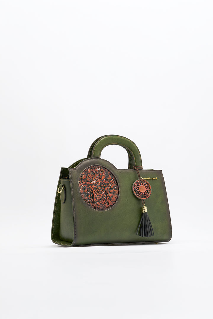 Mistique Women's Genuine Leather Handbag - Emerald