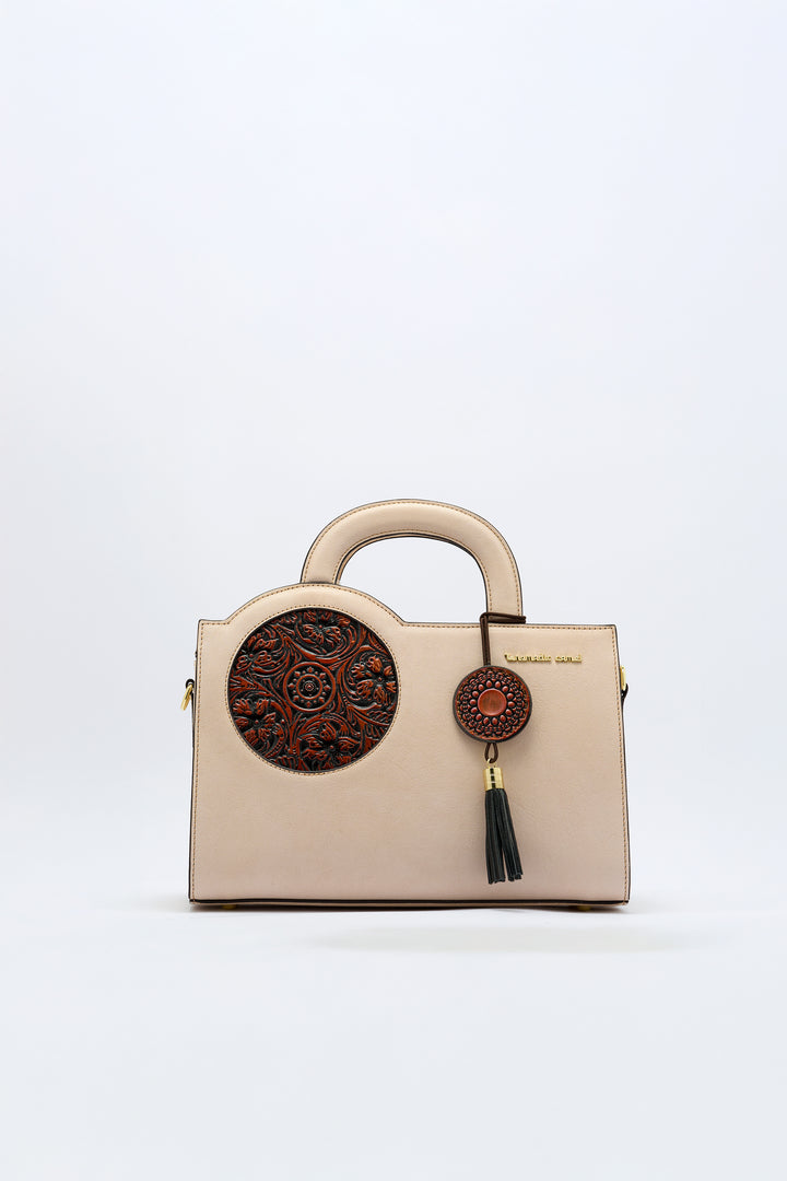 Mistique Women's Genuine Leather Handbag - Ivory