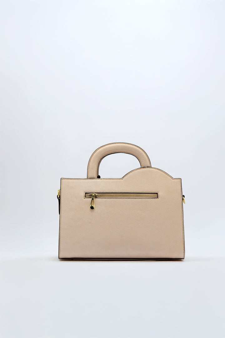 Mistique Women's Genuine Leather Handbag - Ivory