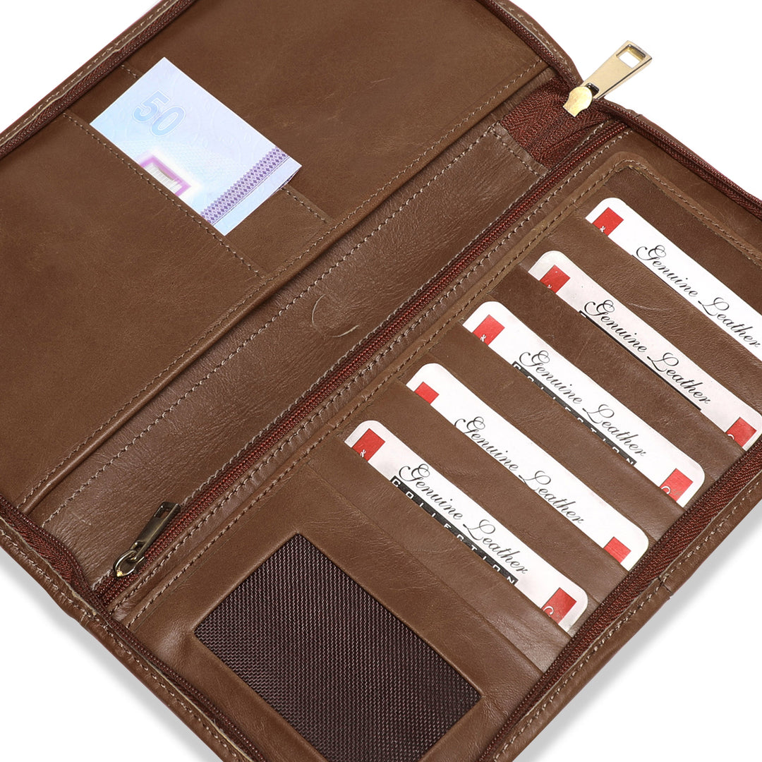 Ducati Genuine Leather Passport Holder - Brown