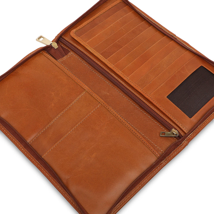 Ducati Genuine Leather Passport Holder - Tan