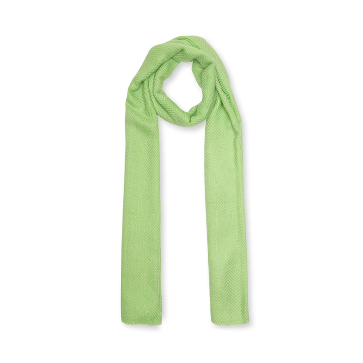 Camel Wool Luxury Scarf - Parrot Chevron Plain