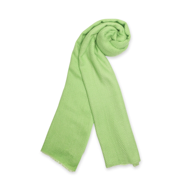 Camel Wool Luxury Scarf - Parrot Chevron Plain