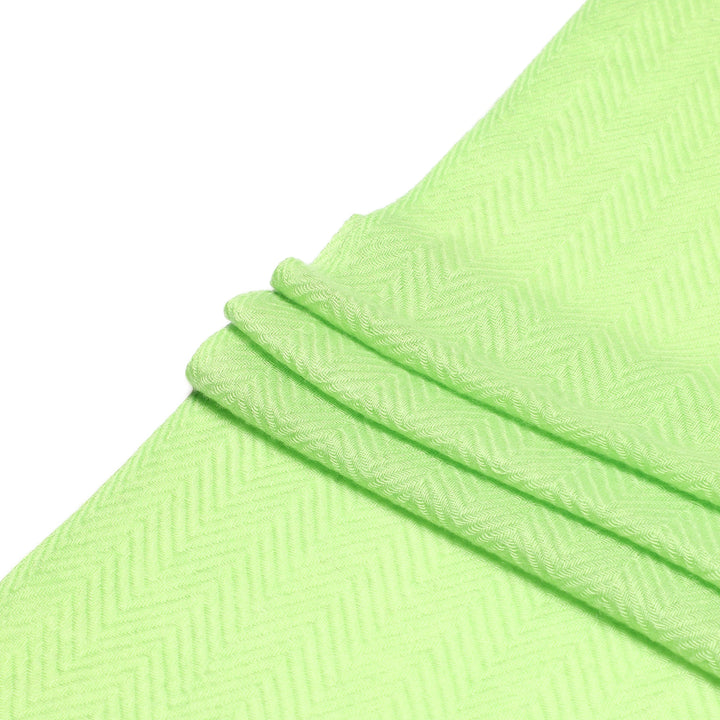 Camel Wool Luxury Scarf - Parrot Chevron Plain