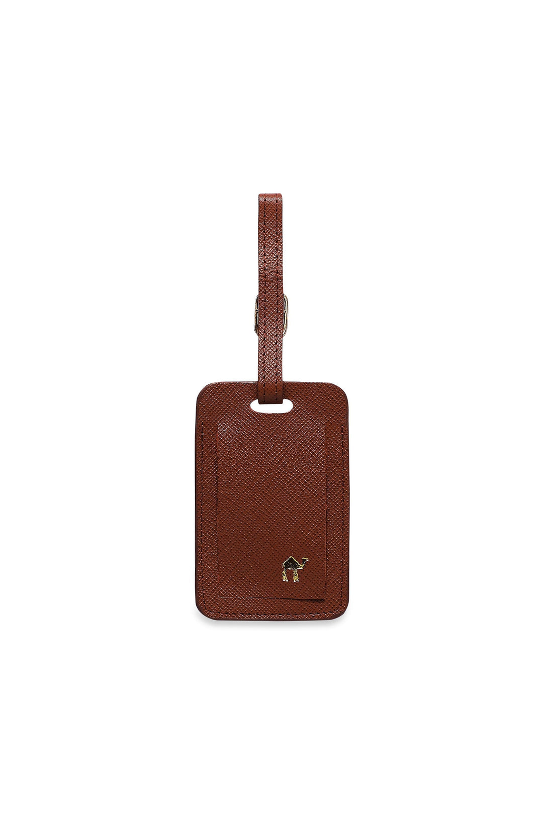 Explore Genuine Leather Luggage Tag - Brown