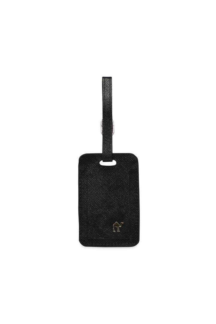 Explore Genuine Leather Luggage Tag - Black