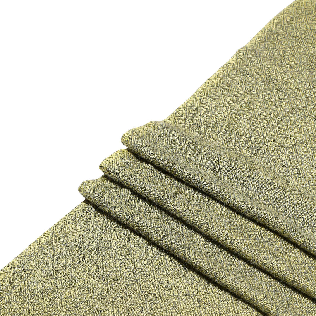 Camel Wool Luxury Scarf - Lime Yellow Diamond