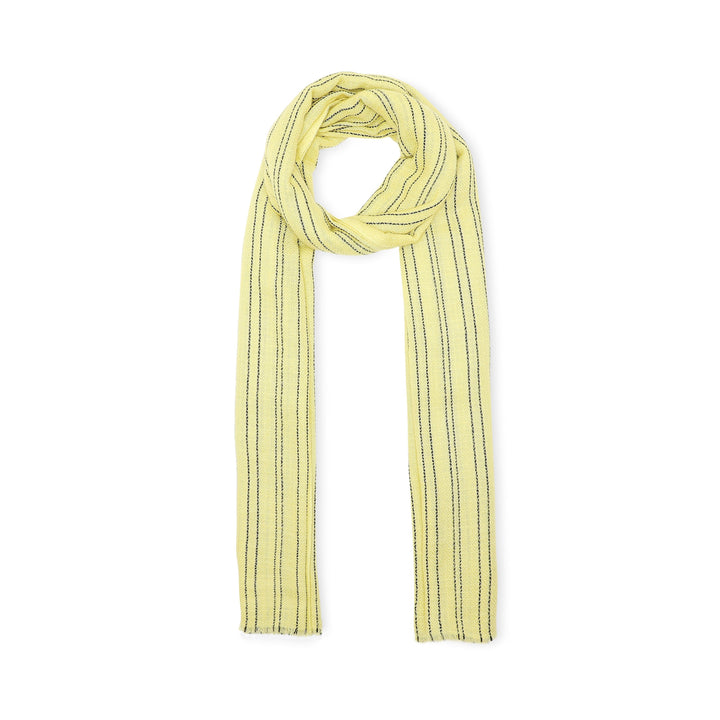 Camel Wool Luxury Scarf - Lime Yellow Verticle
