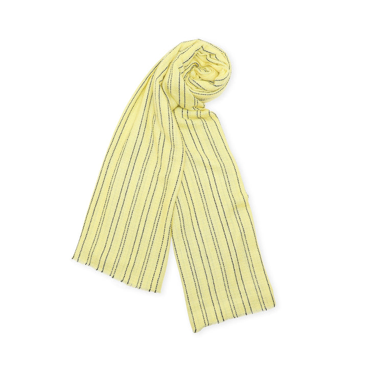 Camel Wool Luxury Scarf - Lime Yellow Verticle