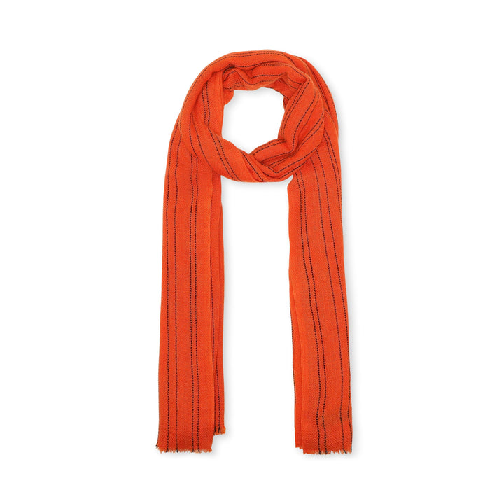 Camel Wool Luxury Scarf - Rusty Orange Verticle