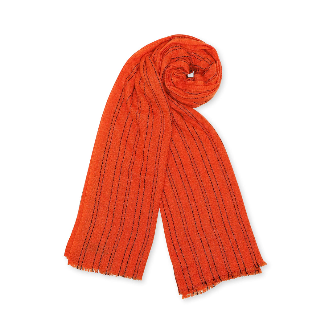 Camel Wool Luxury Scarf - Rusty Orange Verticle