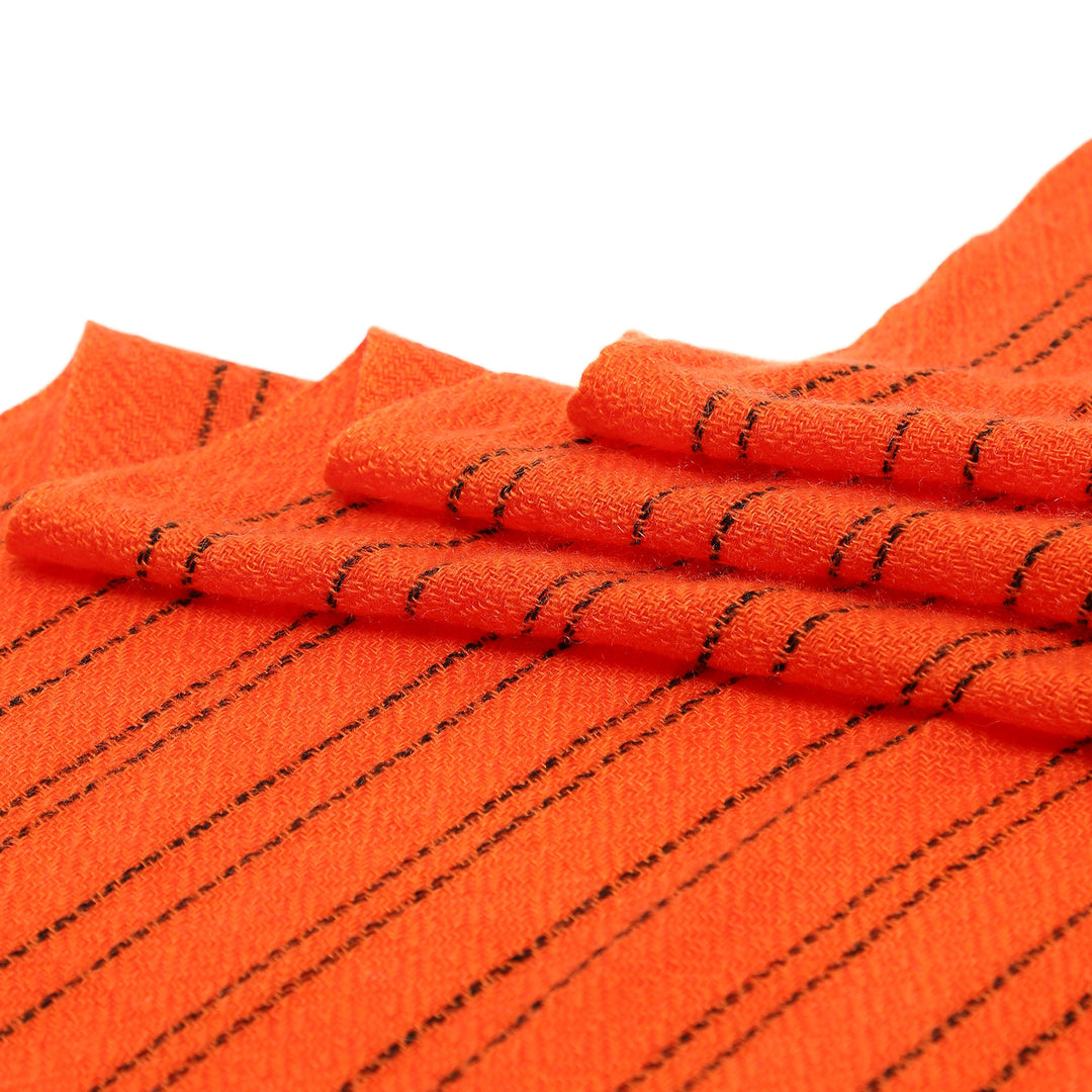 Camel Wool Luxury Scarf - Rusty Orange Verticle