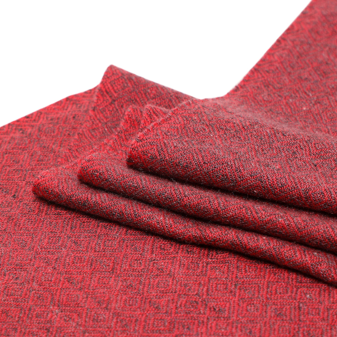 Camel Wool Luxury Scarf - Watermelon Diamond