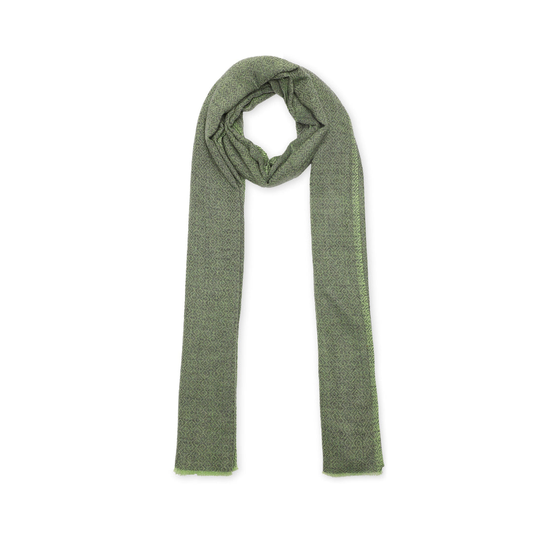 Camel Wool Luxury Scarf - Parrot Diamond