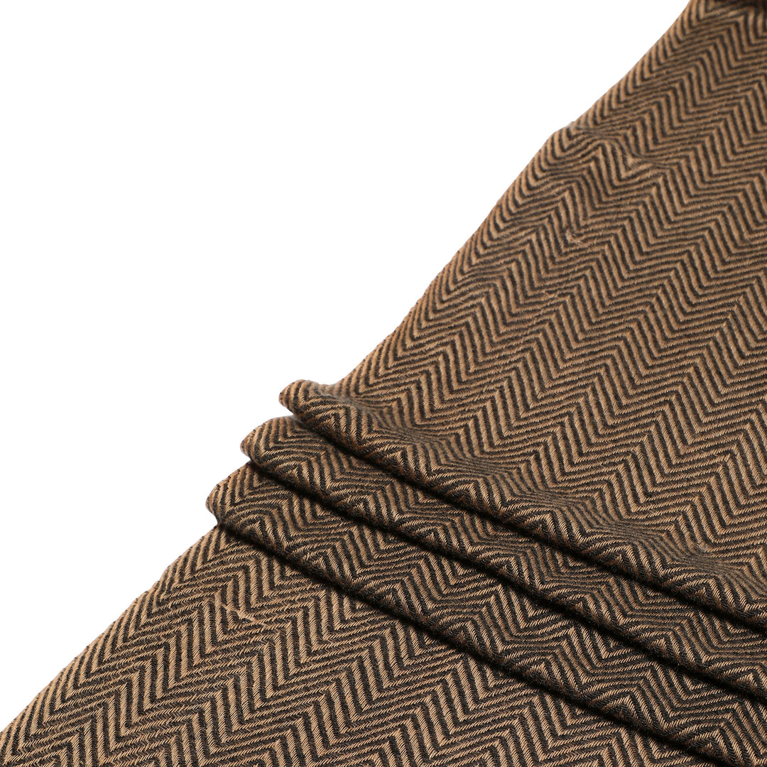 Camel Wool Luxury Scarf - Camel Chevron BW