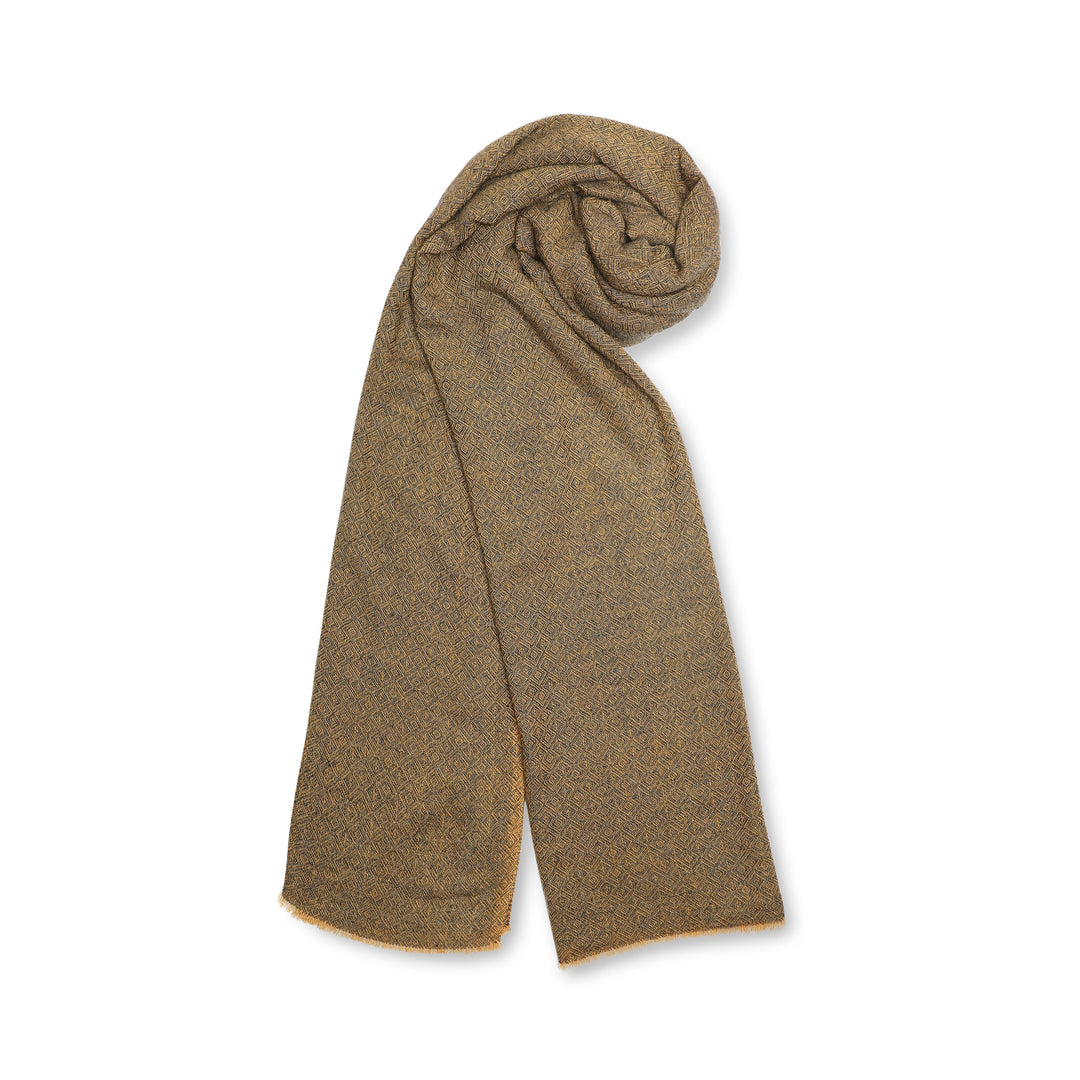 Camel Wool Luxury Scarf - Honey Diamond