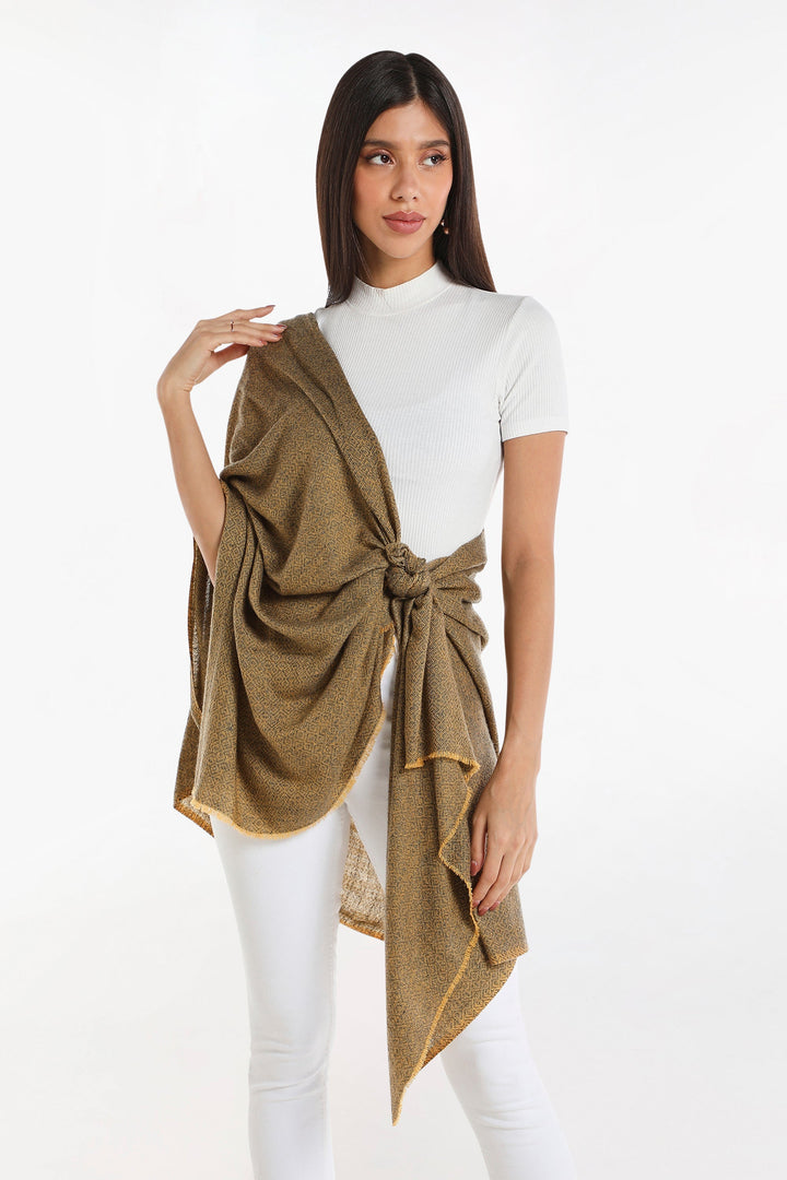 Camel Wool Luxury Scarf - Honey Diamond