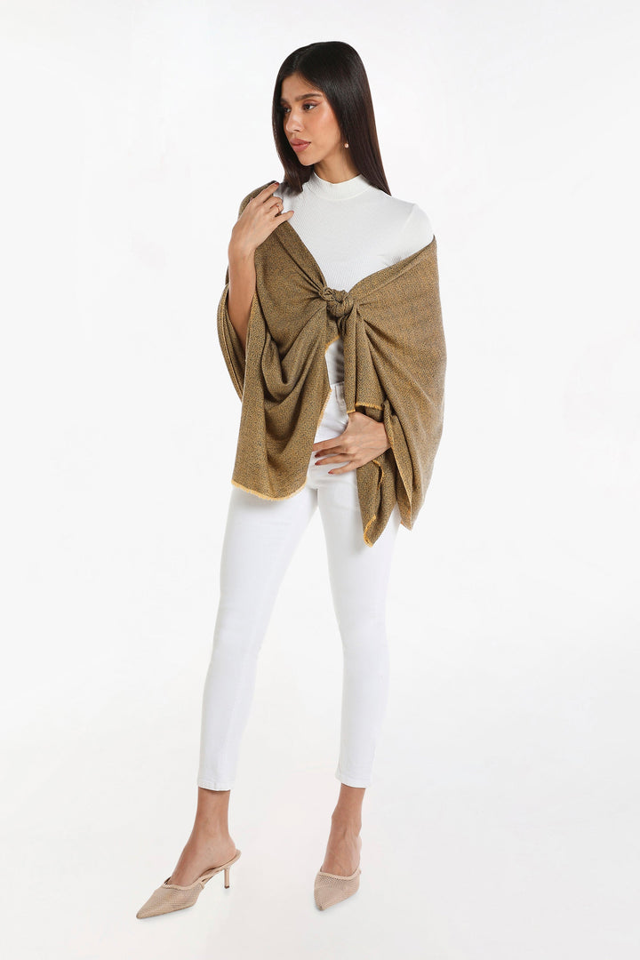 Camel Wool Luxury Scarf - Honey Diamond