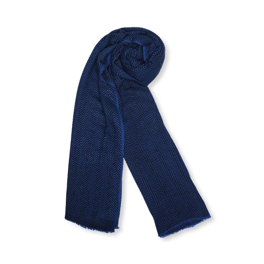 Camel wool scarf cobalt blue