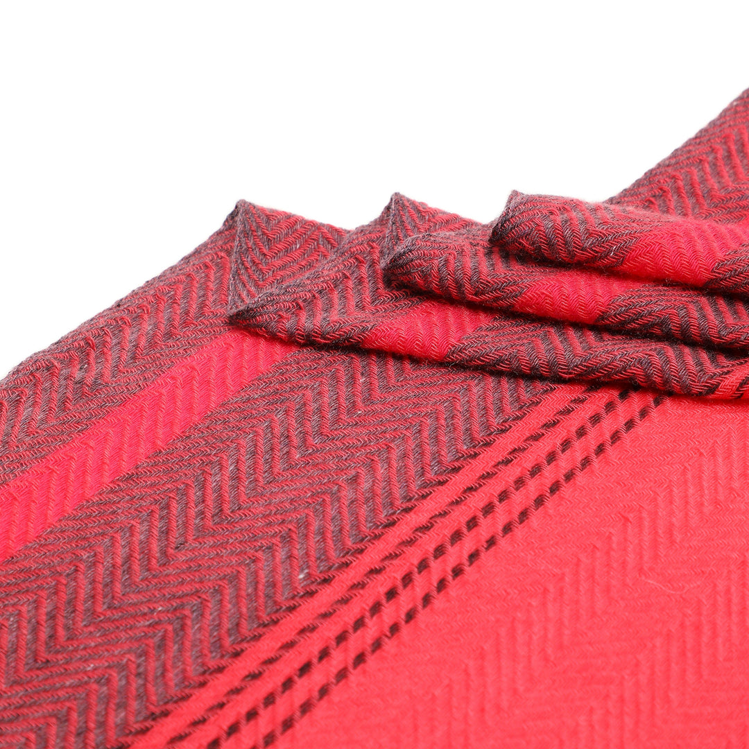 Watermelon chevron border wool scarf