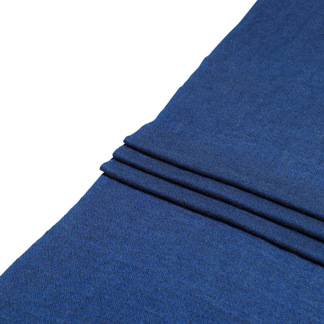 Camel Wool Luxury Scarf - Cobalt Blue Diamond