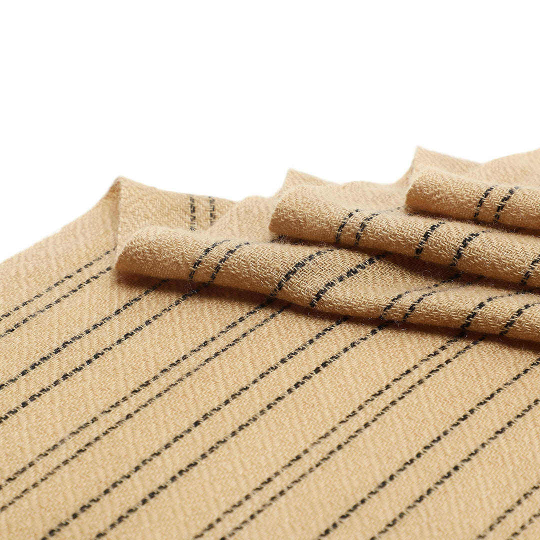 Camel Wool Luxury Scarf - Camel Verticle