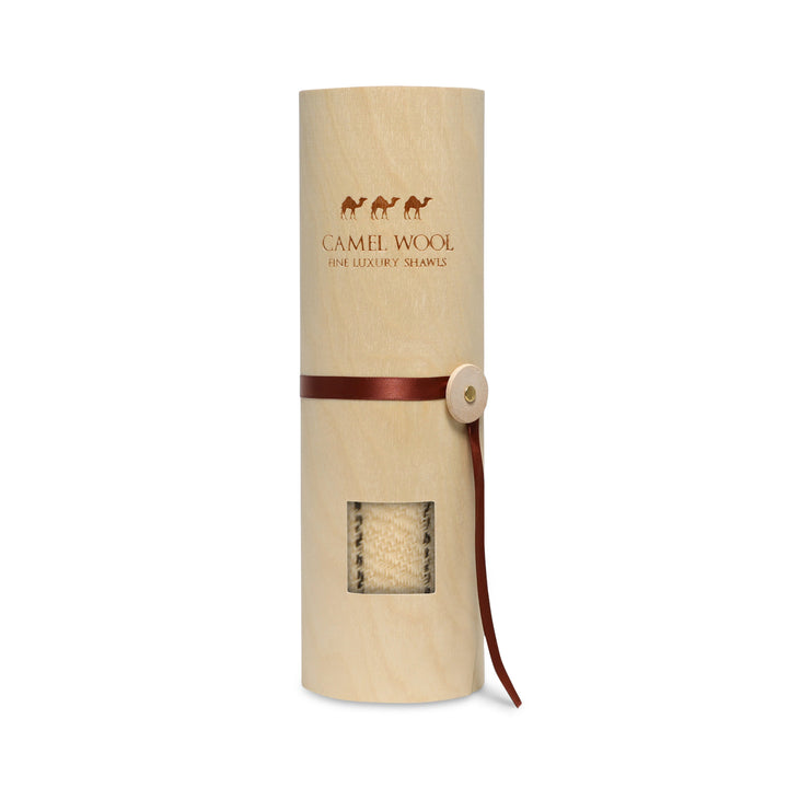 Camel Wool Luxury Scarf - Camel Verticle