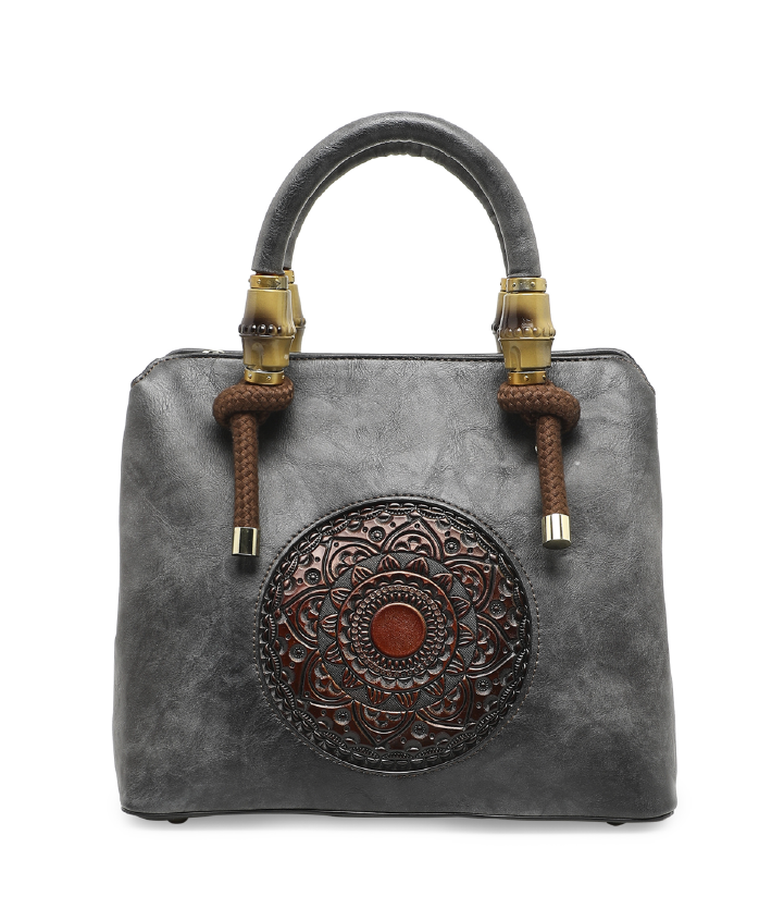 Laila Women's Genuine Leather Handbag - Grey