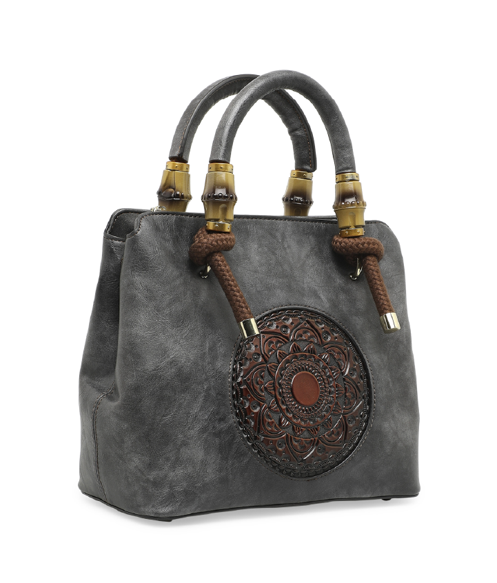 Laila Women's Genuine Leather Handbag - Grey