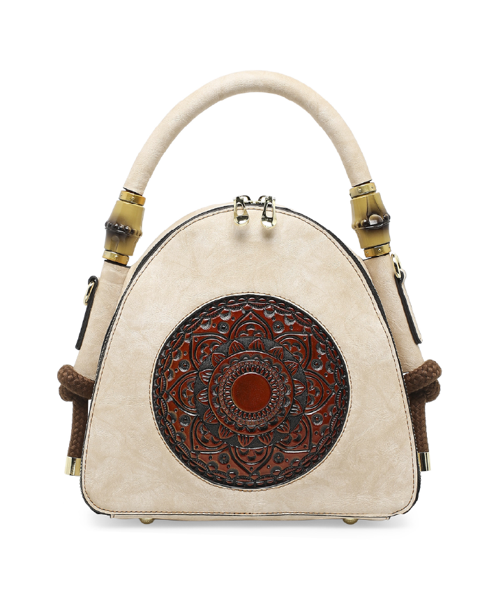 Trilliant Women's Genuine Leather Handbag - Apricot