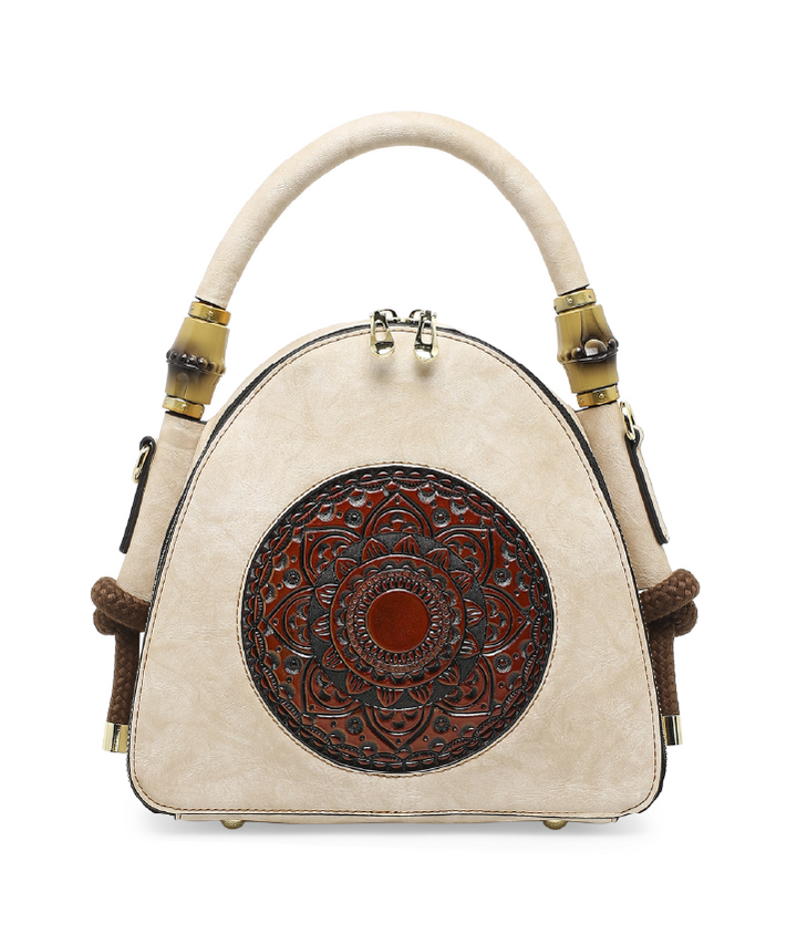 Trilliant Women's Genuine Leather Handbag - Apricot