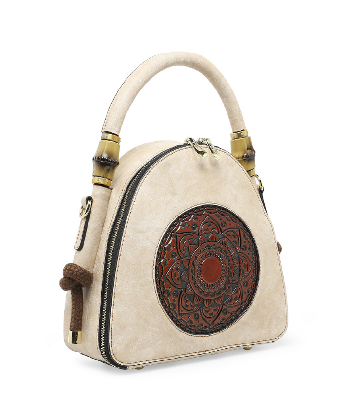 Trilliant Women's Genuine Leather Handbag - Apricot