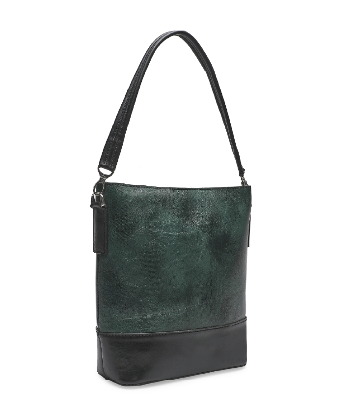 Maliheh Women's Genuine Leather Handbag - Green