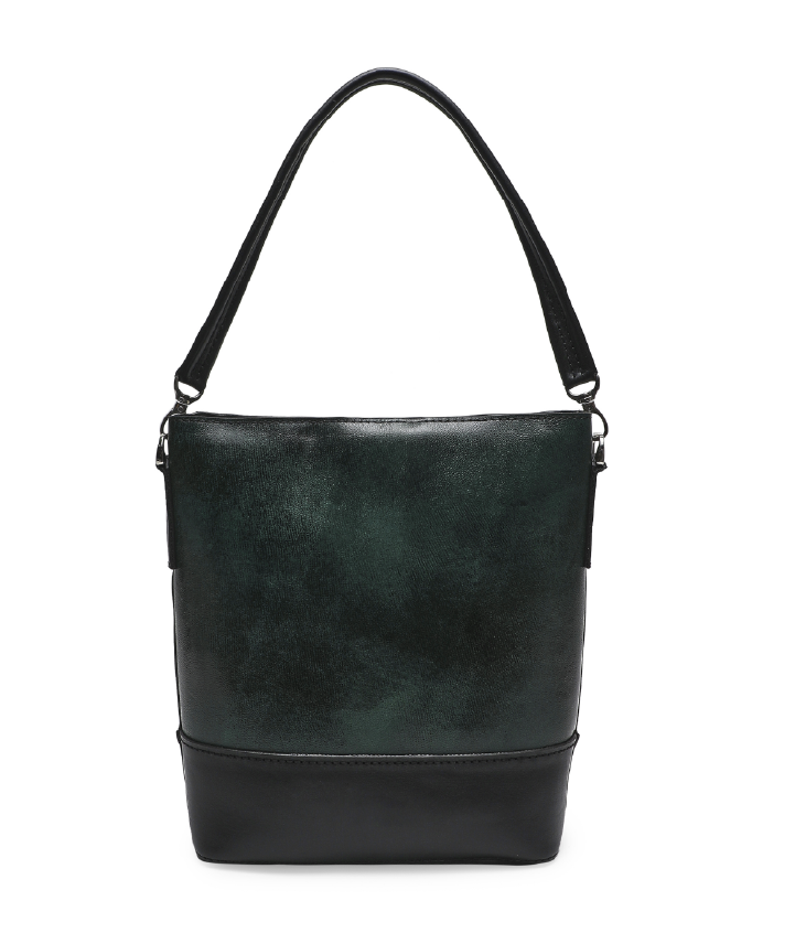 Maliheh Women's Genuine Leather Handbag - Green
