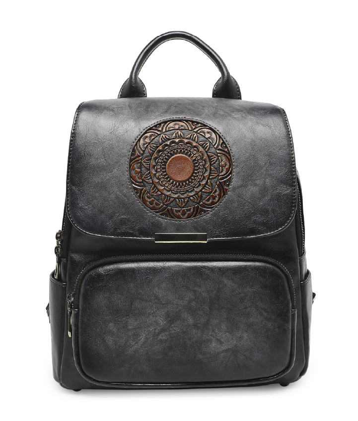 Halo Women's Genuine Leather Backpack - Grey