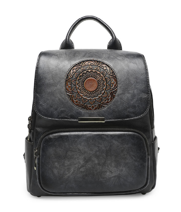 Halo Women's Genuine Leather Backpack - Grey