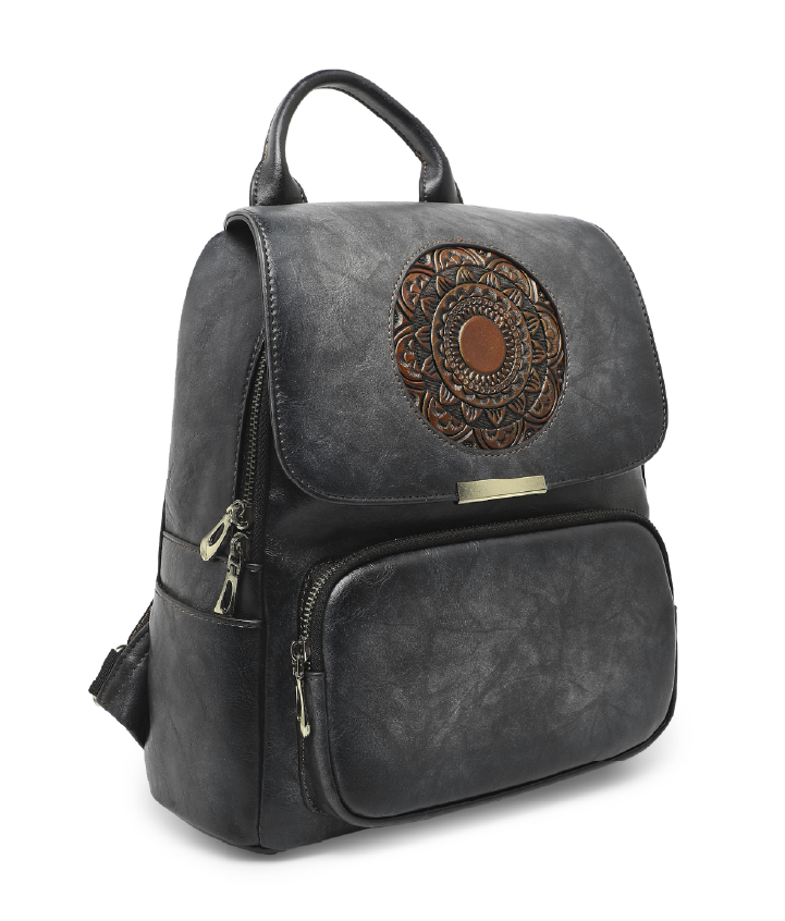 Halo Women's Genuine Leather Backpack - Grey