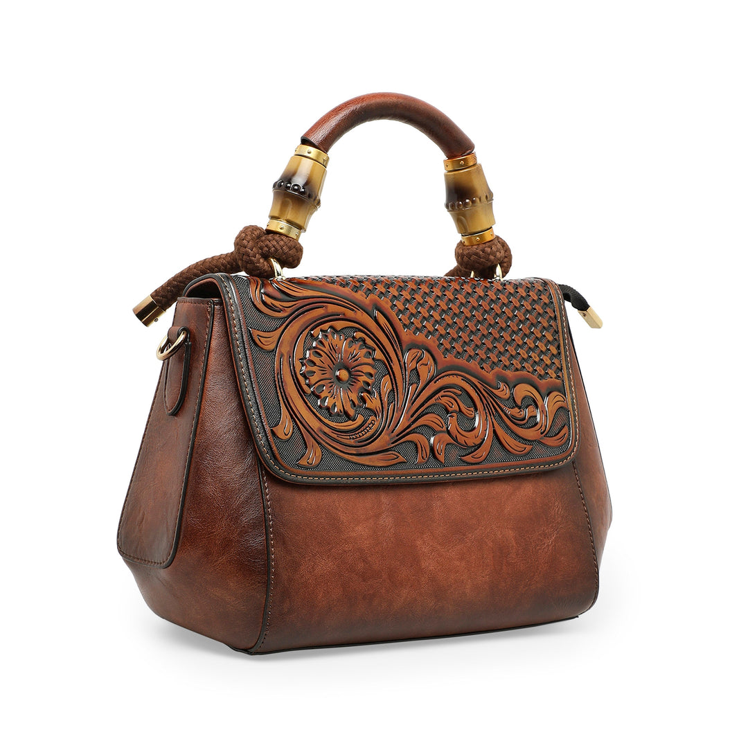 Aura Women's Genuine Leather Handbag - Brown