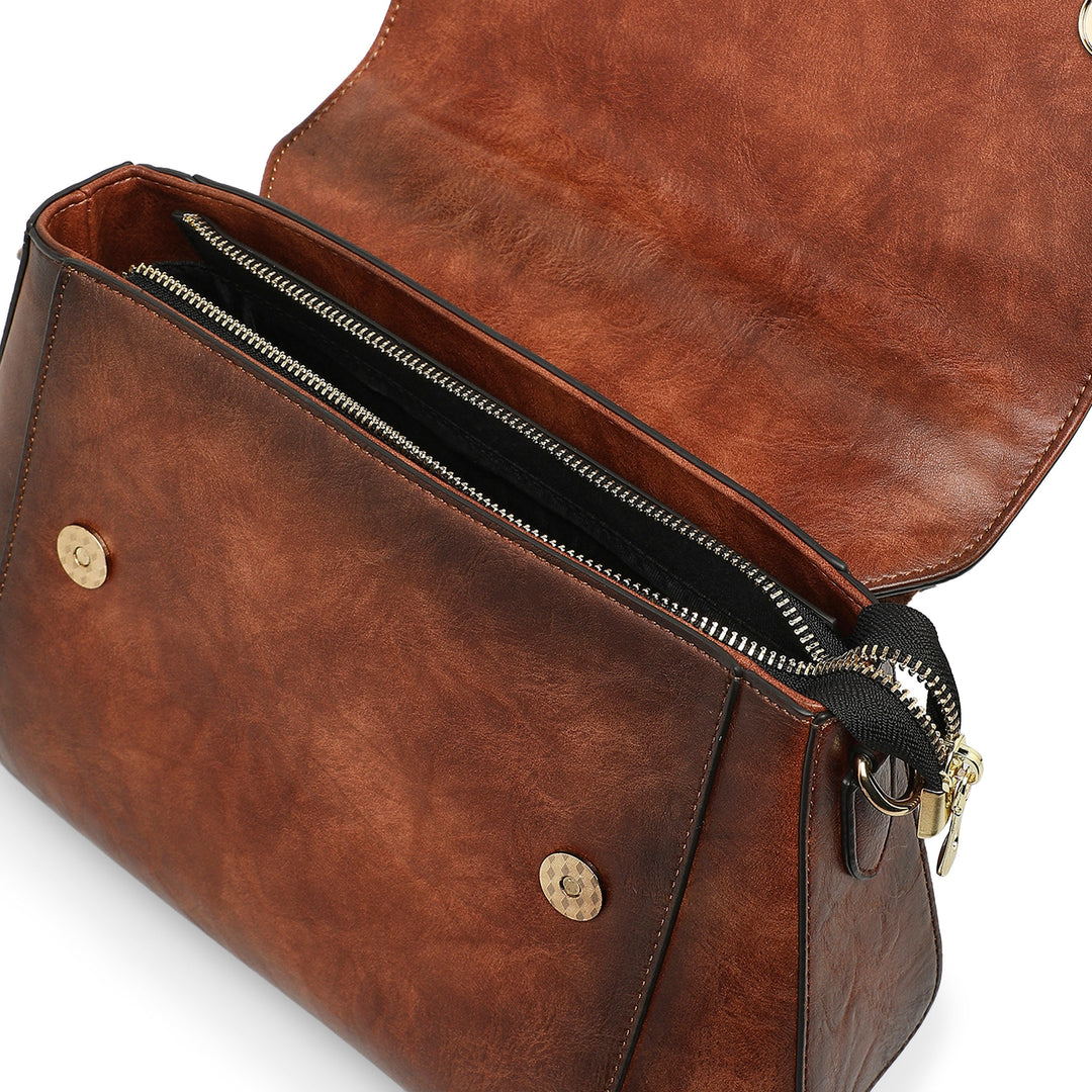 Aura Women's Genuine Leather Handbag - Brown